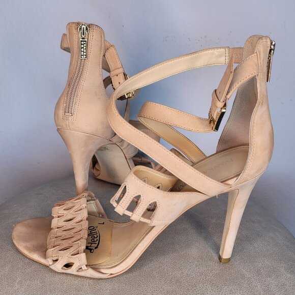 Ivanka Trump Nude Soft Leather Cutout Strappy Heels – 11M (runs large) - Picture 5 of 10